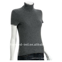 women's cashmere pullover & turtle neck and 1/4 sleeves